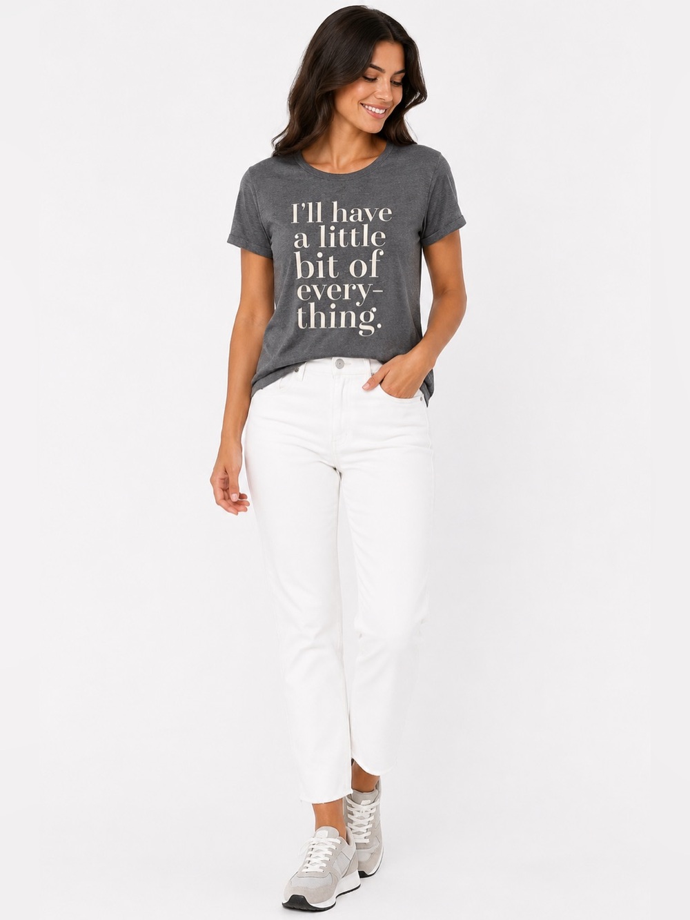 Sincerely Jules I’ll Have a Little Bit of Everything Graphic Tee Gray Size S